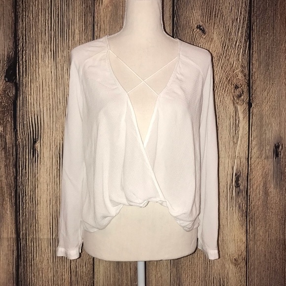 SILENCE + NOISE MEDIUM WHITE BLOUSE - Picture 1 of 8